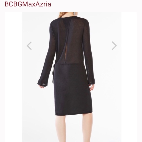 BCBGMaxAzria PINK Long Sleeve Dress w Open Back - Picture 3 of 7